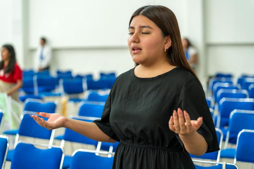 student meditation