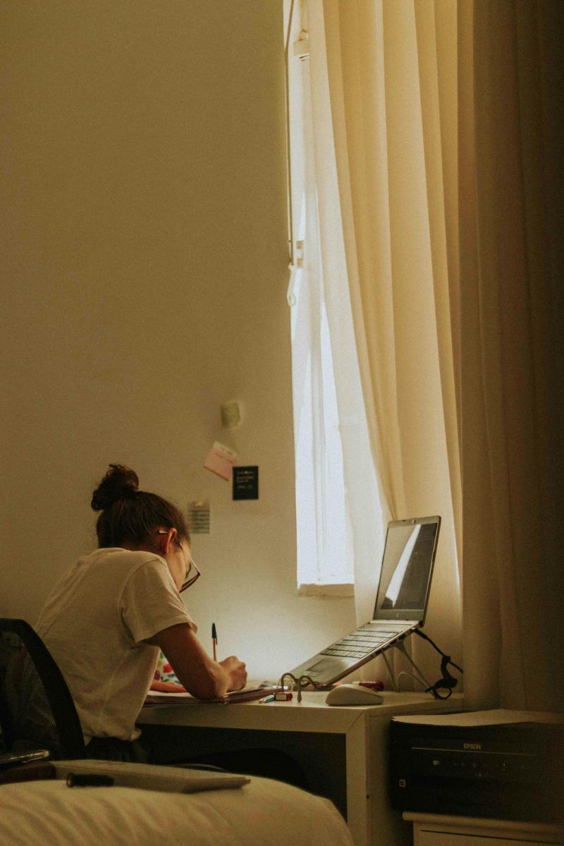 student studying