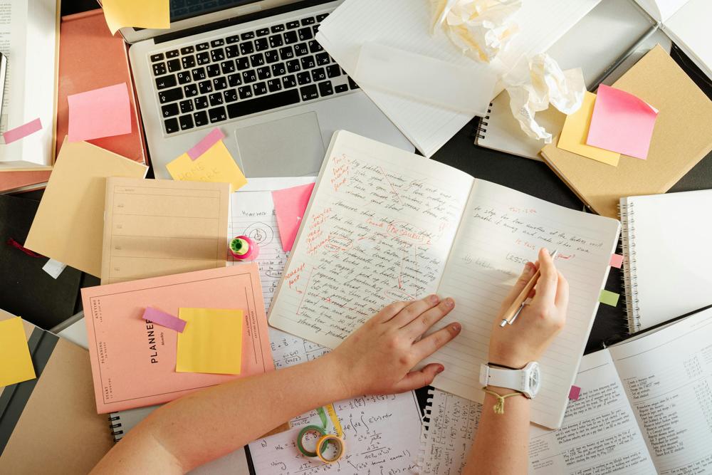 student studying