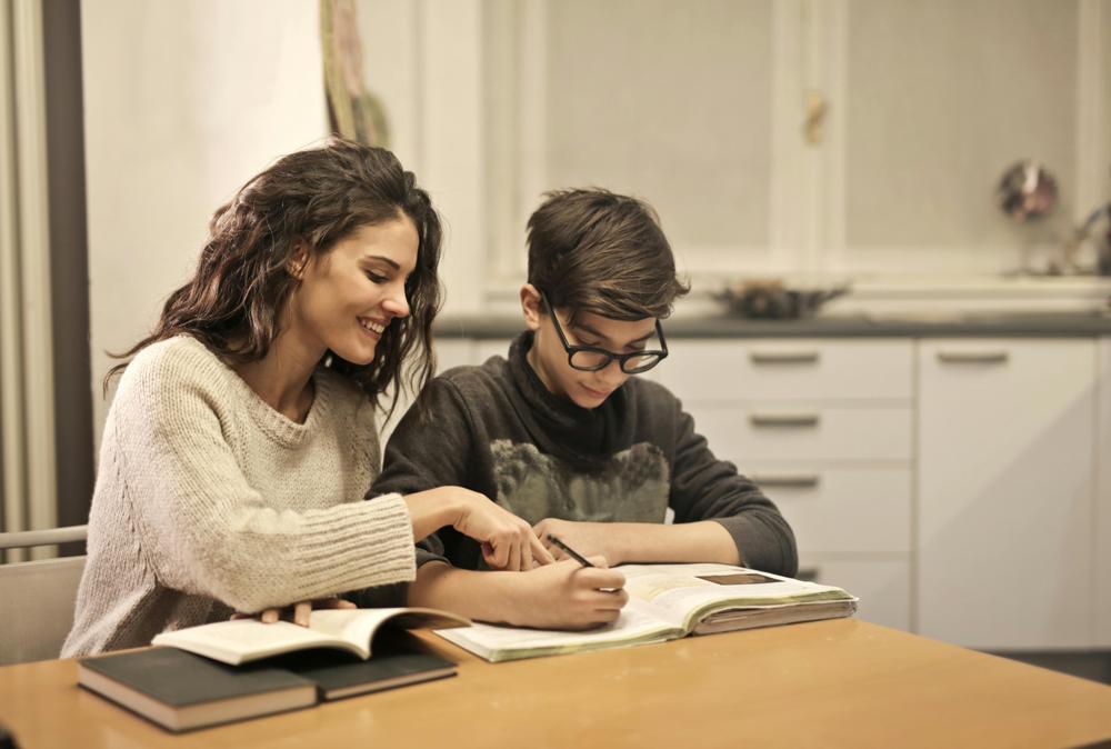 student studying
